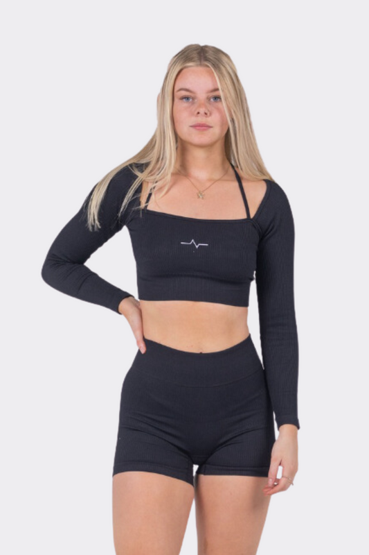 Evoque Black Long Sleeved Top